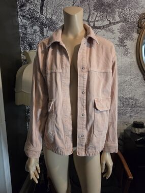 Stradivarius Light Pink Denim Utility Jacket